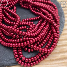 Жемчуг Майорка рондель, цвет бордовый 5х3 мм
