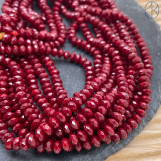 Жемчуг Майорка рондель огранка, цвет бордовый 6х3 мм