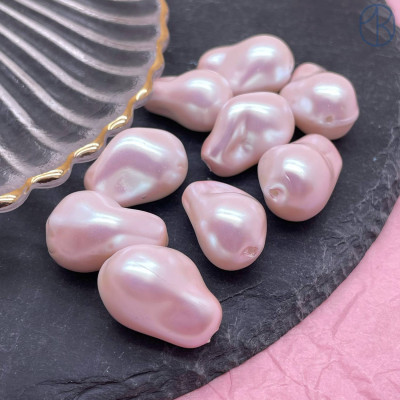  Жемчуг Майорка розовый перламутр 22х16 мм штучно