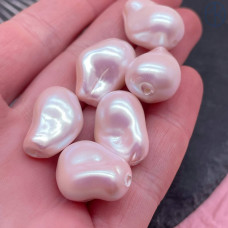  Жемчуг Майорка розовый перламутр 22х16 мм штучно