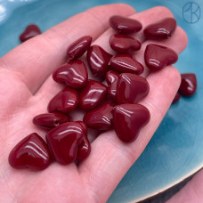 Жемчуг Майорка сердечки пухлые, цвет бордовый 13х15 мм