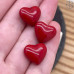 Жемчуг Майорка сердечки пухлые, цвет красный 13х15 мм (штучно)