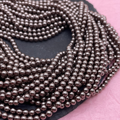 Жемчуг Майорка серо-коричневая 4 мм