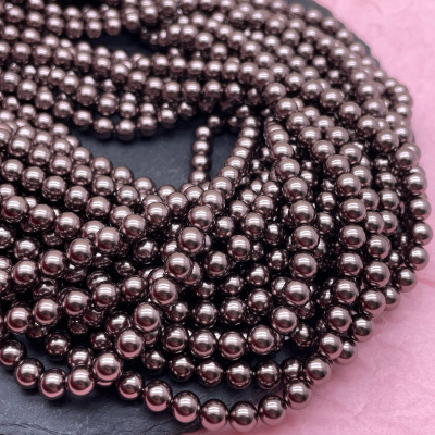 Жемчуг Майорка серо-коричневая 6 мм