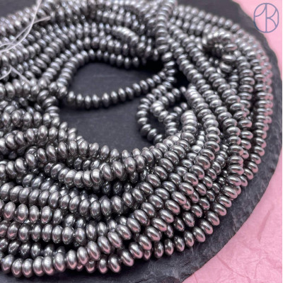 Жемчуг Майорка серый рондель 4х2 мм