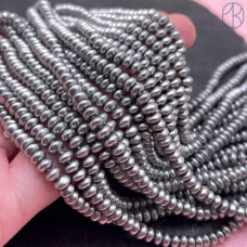 Жемчуг Майорка серый рондель 4х2 мм