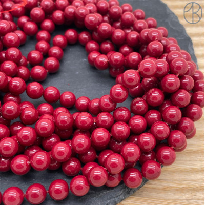 Жемчуг Майорка темно-красная 8 мм
