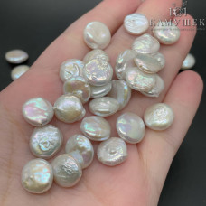 Жемчуг Монетки белый штучно ~ 11-12 мм 