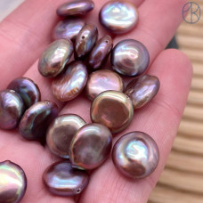 Жемчуг монетки сиреневый хамелеон ~ 11 мм штучно Жемчуг монетки сиреневый хамелеон ~ 11 мм штучно