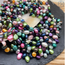 Жемчуг овал цветной микс 6-8 мм