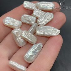 Жемчуг Прямоугольник белый штучно ~ (14-18)х(10-10,5) мм 