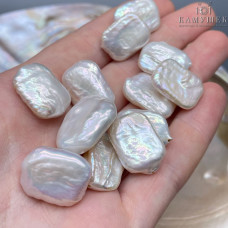 Жемчуг Прямоугольник белый штучно ~ (19-22)х(14-16) мм 