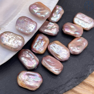 Жемчуг прямоугольник фиолетовый ~ 17 мм штучно