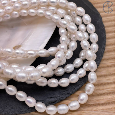 Жемчуг рис белый АА-качество ~ 9х7 мм