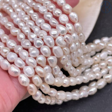 Жемчуг рис фриформ белый ~ 6 мм