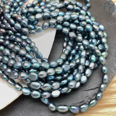 Жемчуг рис фриформ черный хамелеон ~ 6 мм