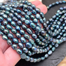 Жемчуг рис фриформ черный хамелеон ~ 6 мм