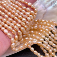 Жемчуг рис фриформ персиковый ~ 5-6 мм