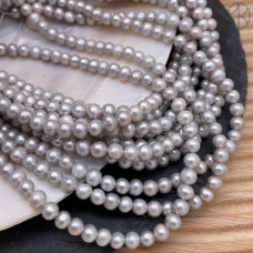 Жемчуг шар серый А качество 6 мм